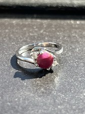 Genuine star ruby ring 925 - star,