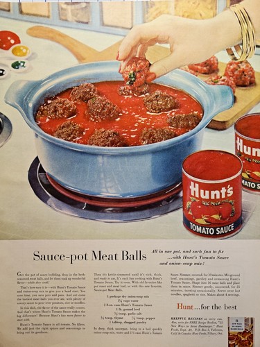 1960 hunt tomato sauce print - hunt's,