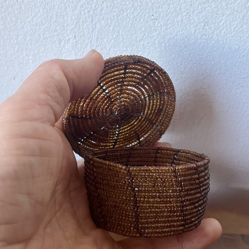 Brown bead and - bead, wire
