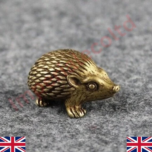 Brass hedgehog animal statue - brass,