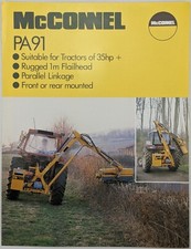 McConnel PA91 Hedge & Grass Flail Cutter Single Sheet Brochure, c 1980's