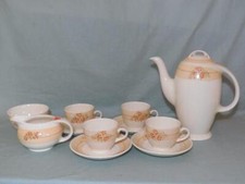 Burleigh Balmoral 6441 Coffee Set Pot, 4 Cups & Saucers, Milk, Sugar Handpainted