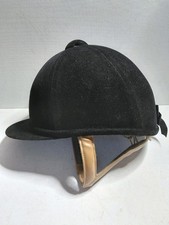 Black Just Togs Deluxe Velvet Riding Hat Size 6 5/8 or 54 Black Bow Show Hat