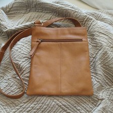 Jobis Genuine Real Leather Tan Multiple Compartments Crossbody messenger Bag