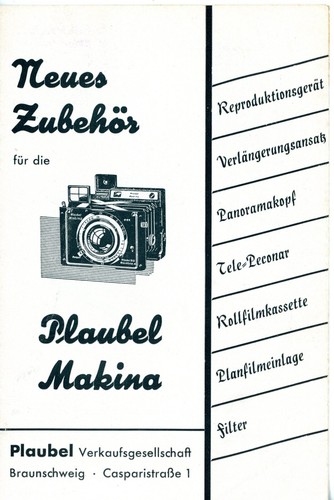 Plaubel brochure accessories - brochure,