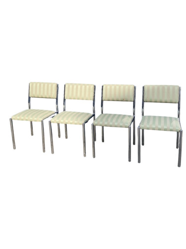 Chrome striped dining - chrome,