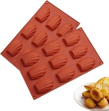 2Pc Set Cell French Shells Madeleine Madeline Silicone Cake Chocolate Moulds