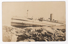 NS29 RARE WW1 BRITISH HOSPITAL SHIP No 21 SHIPWRECK REAL PHOTO POSTCARD UNPOSTED