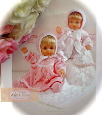 Vintage Knitting Pattern Dolls Pram Set & Blanket. Clothes To Fit 12-22in. Doll