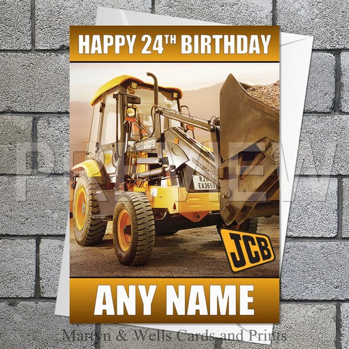 Jcb birthday card 5x7 inches - card.,