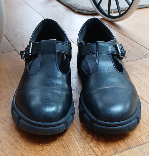 Black leather clarks evyn bar - black,