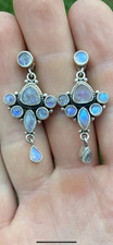 sterling silver 925 Moonstone dangle earrings