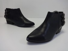 Womens Boots Size 5 FAITH Black Leather Pixie Style Ankle Low Block Heels EUR 38