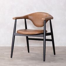 TAN LEATHER DINING CHAIR