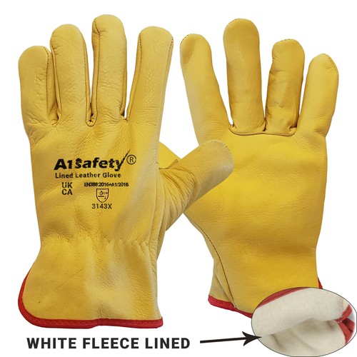 Yellow leather gloves - yellow,