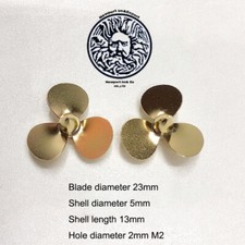 3 Blades RC Boat Metal Propeller M2 D14/16/22/23mm 3 Brass Props Model 2mm Shaft