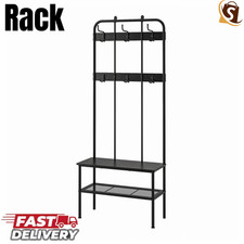 IKEA Coat Rack Bench with Shoe Storage Unit Hallway Organiser Home Office 190cm