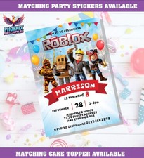 PERSONALISED ROBLOX PARTY INVITATIONS BIRTHDAY PARTY INVITES