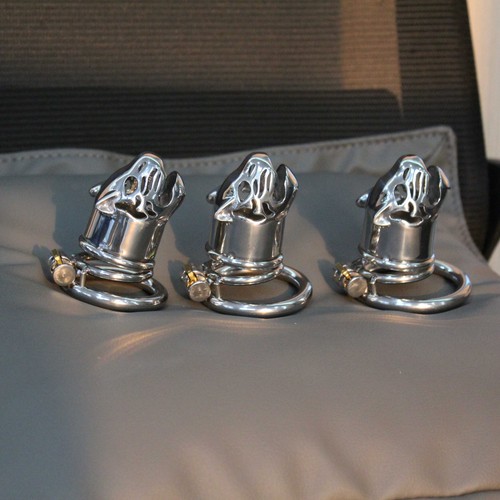 Stainless steel chastity cage - steel,