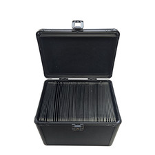 CD Storage Case: Black Aluminium 120-Disc Capacity Box With Lock