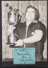 Jocky Wilson Signed & Mounted Autograph Page - 1982 & 89 World Darts Champion