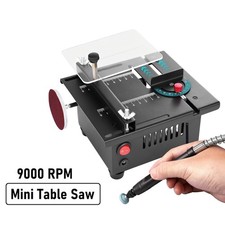 Mini Table Saw Woodworking Cutting Tool Polish Machine Kit Bench Saw DIY Hobby
