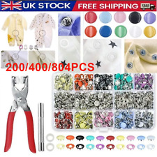 200pcs Snap Fasteners Kit Metal Snap Button with Fastener Pliers Tool Kit UK
