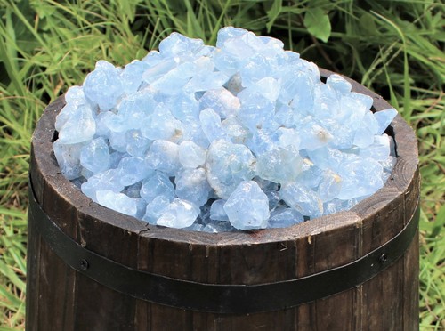 Celestite rough chips - chips, natural