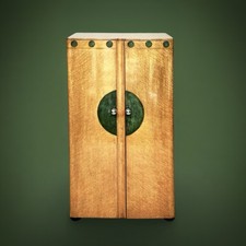 Exceptional Rare Antique Art Deco Wardrobe Cabinet Cupboard Burr Maple Shagreen 