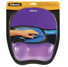 Fellowes Crystal Gel Mouse Mat with Wrist Rest - Purple - NEW +FREE NEXT DAY DEL