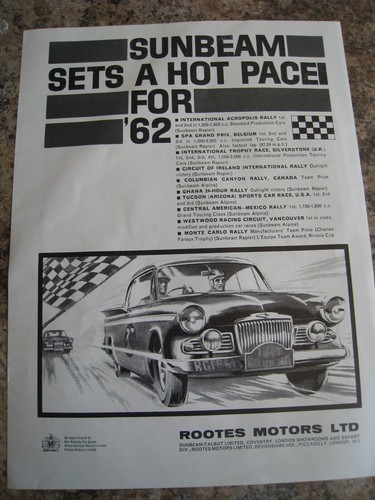 Sunbeam cars set hot pace - hot,