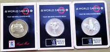 Royal Mint 3x World Savers Medals Coins - Jaguar Elephant & Golden Eagle 1989-91