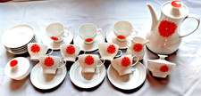 Vintage Thomas Germany Retro China Tea set Orange Pinwheel