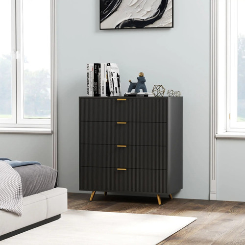 Chest drawers black 4 - black,