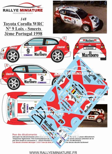 Decals ref 0148 toyota - 1/43,