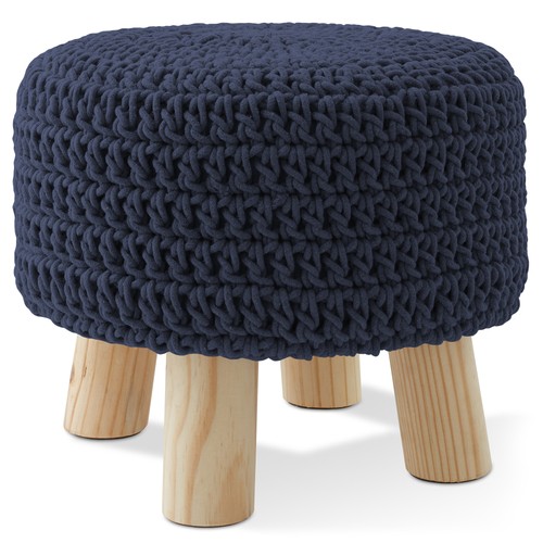 Open box cotton pouf - open,
