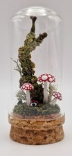 Magical Fantasy Mushroom Terrarium Decoration, Moss, Nature, Lichen w Ladybird