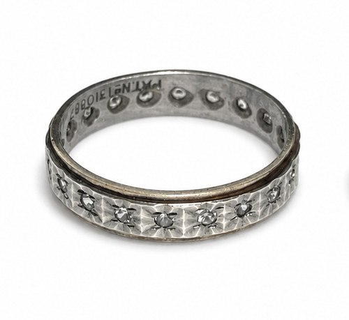 9ct gold silver - spinel, ring