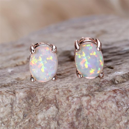 Minimalist oval fire opal - fire,