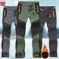 Men Hiking Long Pants Outdoor Winter Warm Thermal Fleece Windproof Trousers S-XL
