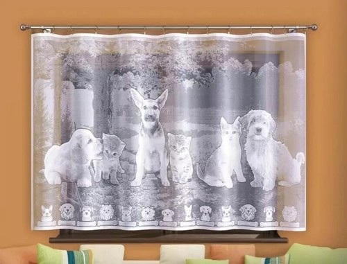 Novelty net curtain - curtain, animal