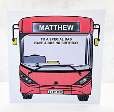 Personalised Bus Birthday Card Bus Driver Birthday Card Son Nephew Grandson Dad
