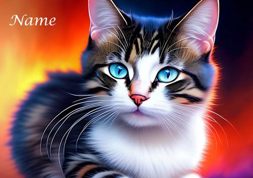 Personalised birthday kitten - birthday,