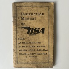 BSA A7 A10 Manual Super Rocket Shooting Star Golden Flash Instruction Book 