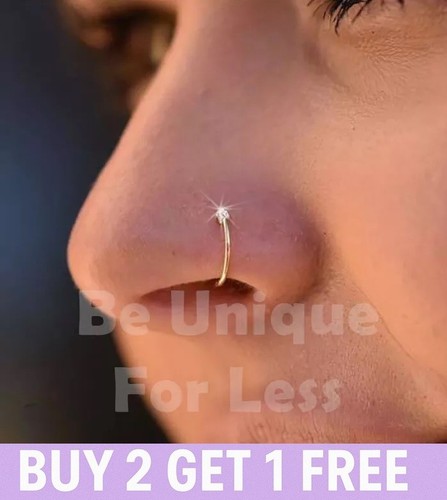 Nose ring single gem - single, crystal