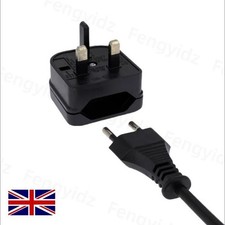 EU European Euro Europe 2-Pin To 3-Pin UK Travel Plug Socket Converter Adapter 