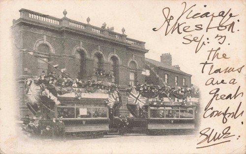 Ilkeston tram postcard 1903 - ilkeston,