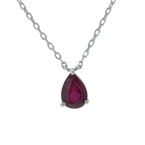 Sterling silver ruby pendant - sterling,