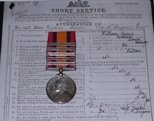 QSA MEDAL 5 CLASPS TO 3rd DRAGOON GUARDS + Papers, Rolls, Later WWI Service