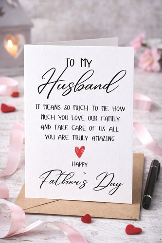 Husband fathers day - fathers, card